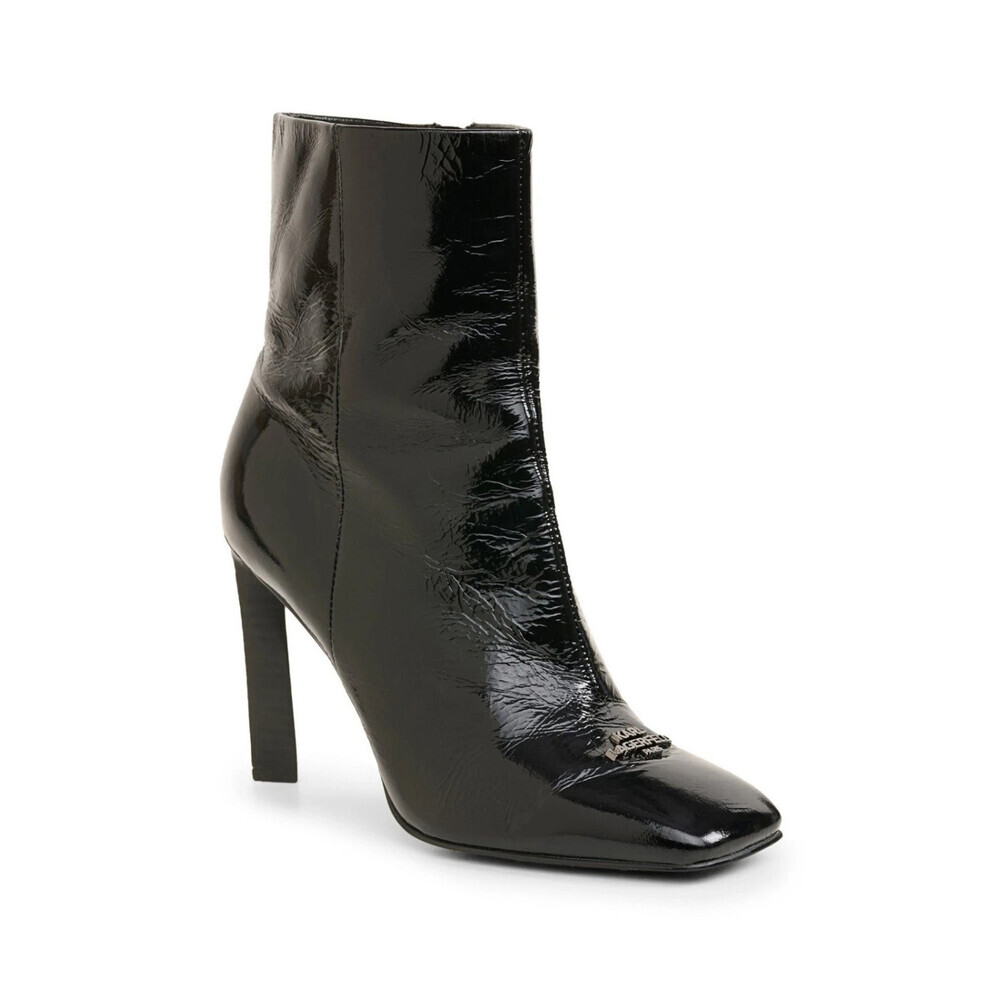 Karl Lagerfeld VICA KL339029 Boots Women's 5 Black Patent Leather Bootie LION51